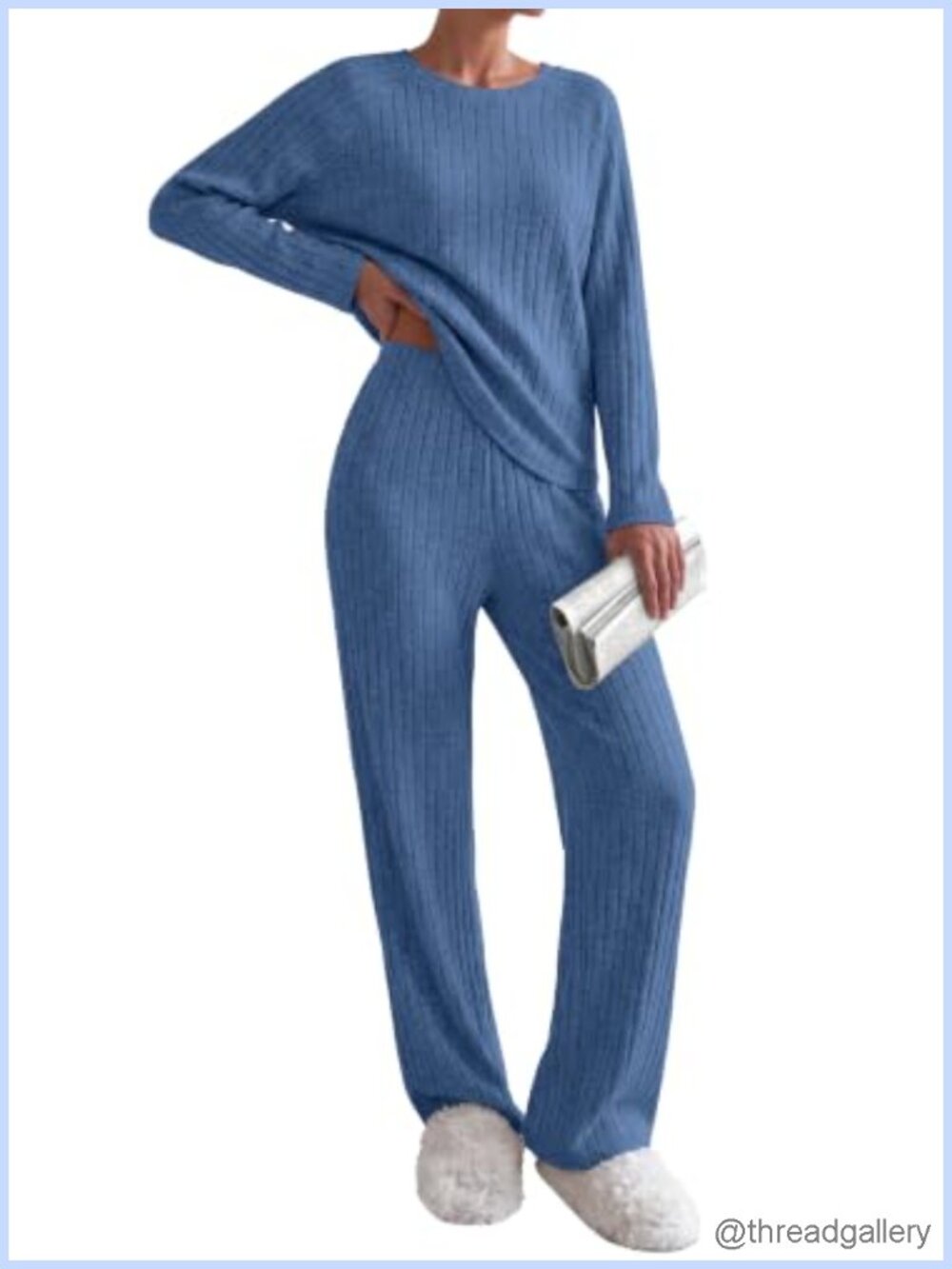 Ekouaer Women's Long Sleeve Lounge Set Pajama with Pockets